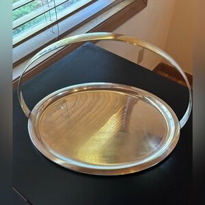 Elegant Silverplate Oval Serving Tray with handle